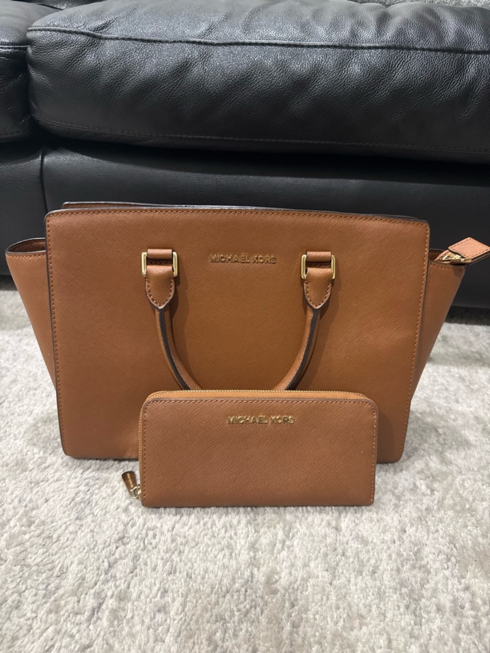 Michael Kors Selma Saffiano Leather Tote with Matching Wallet